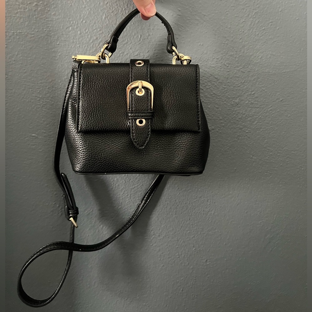 Simply Noelle Black Mini Bag / Crossbody with Gold Accents